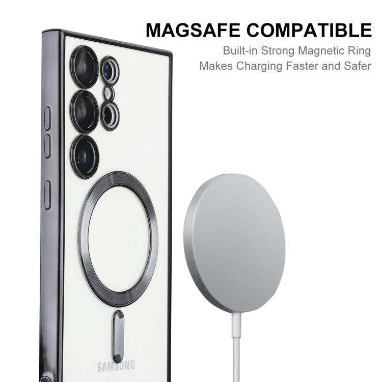 Caja de teléfono TPU Enkay para Samsung Galaxy S23 Ultra 5G a prueba de golpes Magsafe con película de lente (Azul Claro)