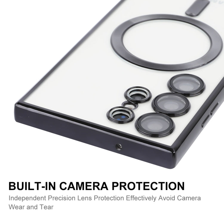 Caja de teléfono TPU Enkay para Samsung Galaxy S23 Ultra 5G a prueba de golpes Magsafe con película de lente (Azul Claro)