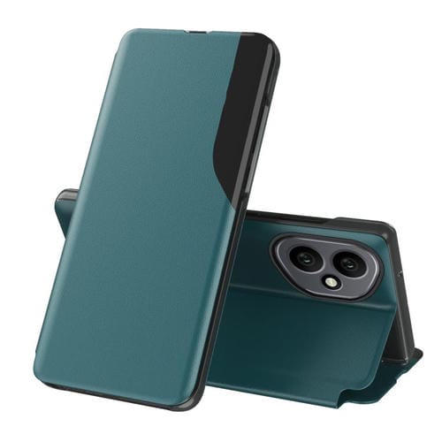Funda de cuero con tapa abatible para Honor 400 Global (156,5 mm) (verde)