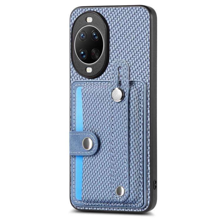 Funda trasera con soporte para tarjeta y correa para Huawei Nova 14, incluye cuchillo (azul)