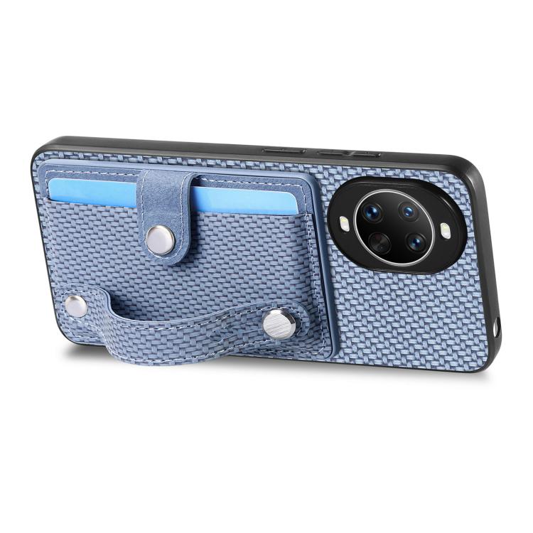 Funda trasera para Huawei nova 14 Ultra con función atril, tarjetero y cuchillo (azul)