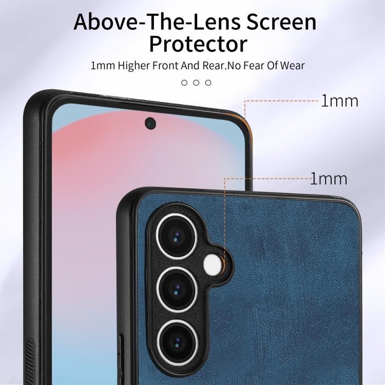 Funda tipo cartera con anillo y tarjetero para Samsung Galaxy S24 FE 5G, estilo retro (azul)