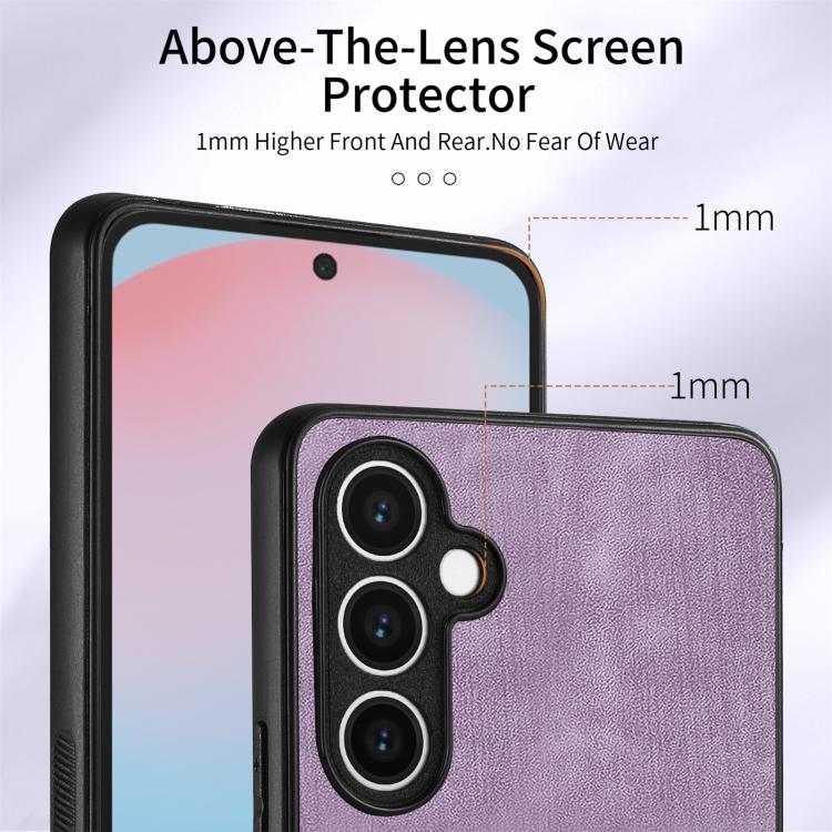 Funda tipo cartera con anillo y tarjetero para Samsung Galaxy S24 FE 5G, estilo retro, con tacto de piel (morado)