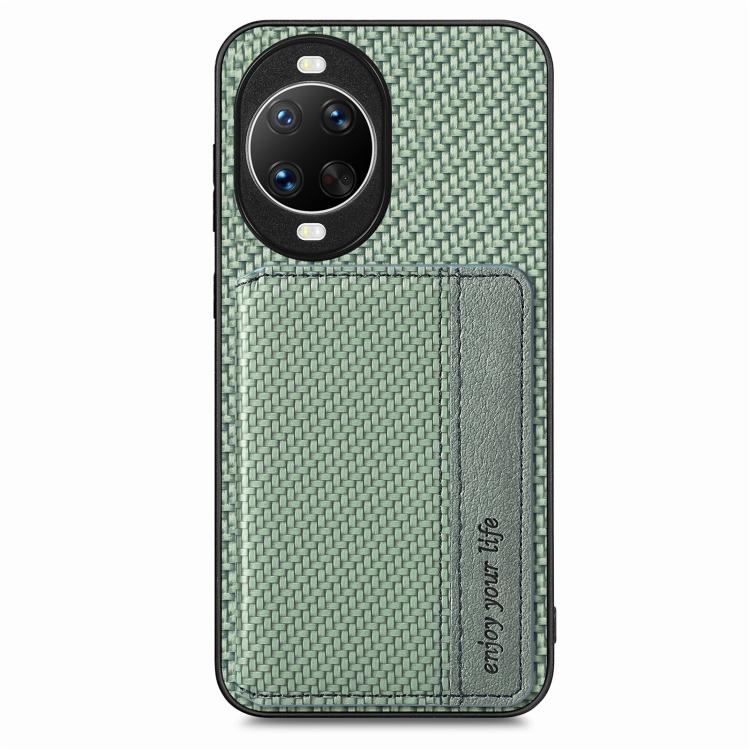 Funda magnética de fibra de carbono para Huawei Nova 14 (verde)