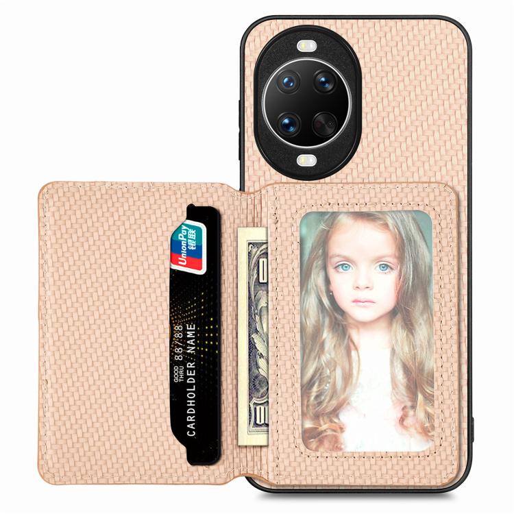 Funda magnética de fibra de carbono para Huawei Nova 14 (caqui)