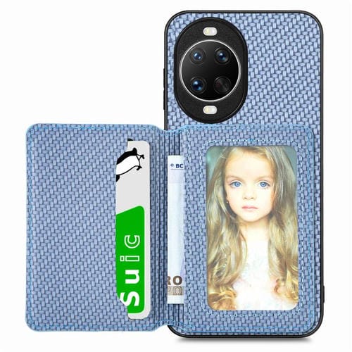 Funda magnética de fibra de carbono para Huawei Nova 14 Ultra (azul)