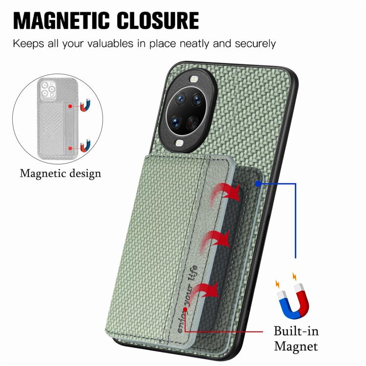 Funda magnética de fibra de carbono para Huawei Nova 14 Ultra (verde)