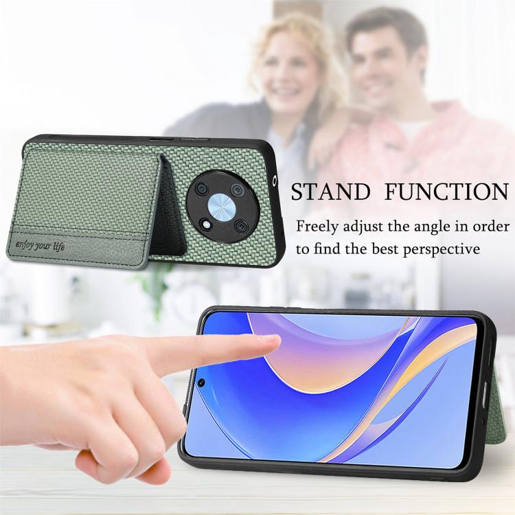 Funda magnética de fibra de carbono para Huawei Nova 14 (marrón)