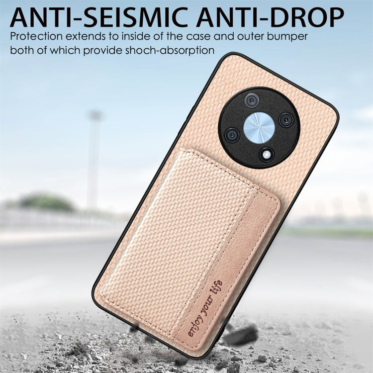 Funda magnética de fibra de carbono para Huawei Nova 14 (caqui)
