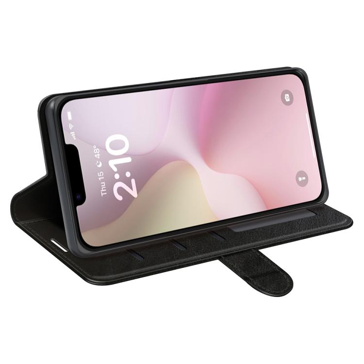 Funda de Cuero con Tapa Horizontal Textura R64 para iPhone 16E (Negro)