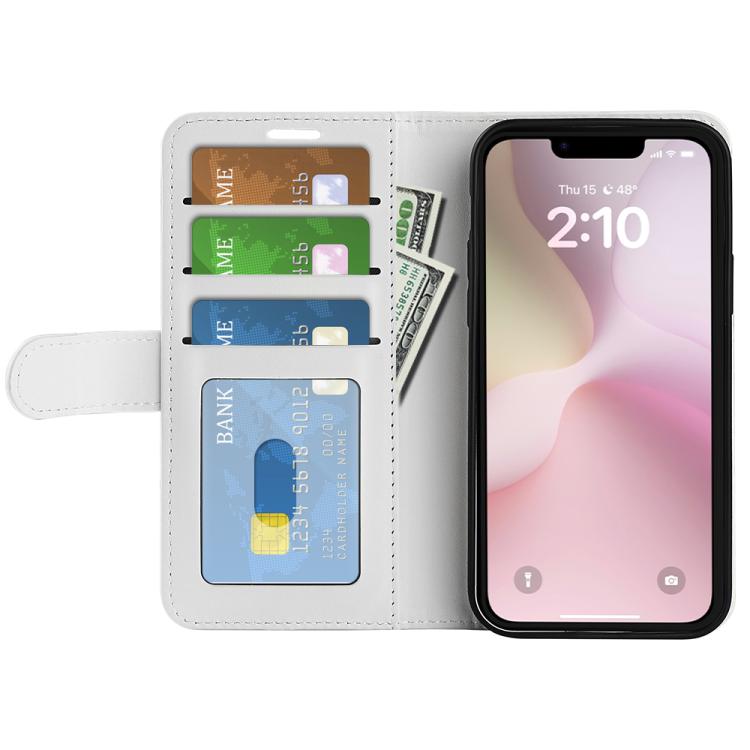 Funda de Cuero con Tapa Horizontal Textura R64 para iPhone 16E (Blanca)