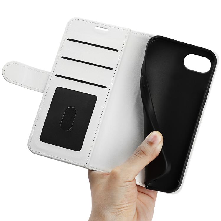 Funda de Cuero con Tapa Horizontal Textura R64 para iPhone 16E (Blanca)