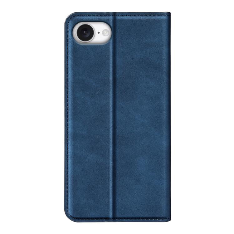 Funda de Cuero con Ventosa Magnética para iPhone 16E Retro-Skin (Azul Oscuro)