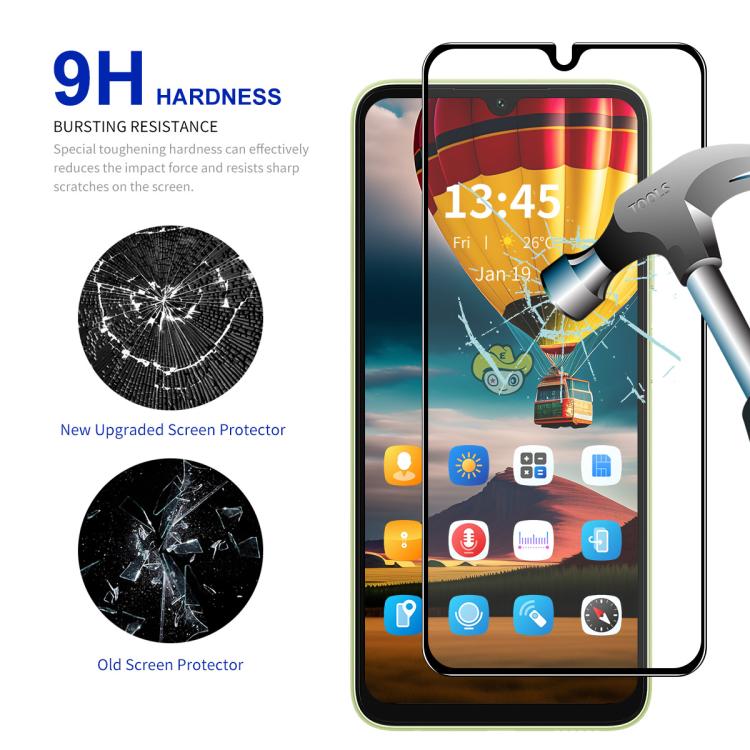 Película de vidrio templado ENKAY Hat-Prince de aluminio y silicio de alta densidad con pegamento completo para Redmi 15C 4G de 173,1 mm