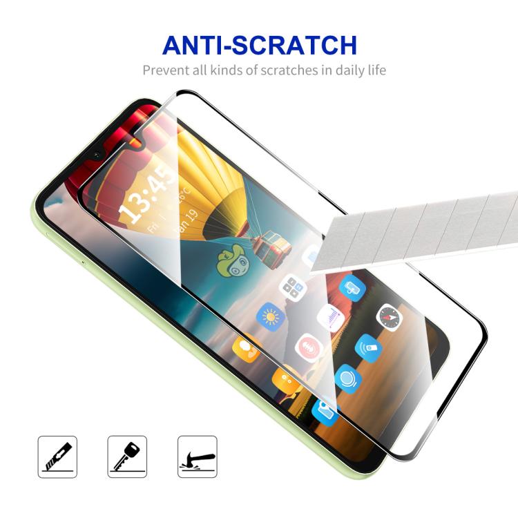 Película de vidrio templado de aluminio y silicio ENKAY Hat-Prince con pegamento completo para Redmi 15C 4G (173,1 mm)