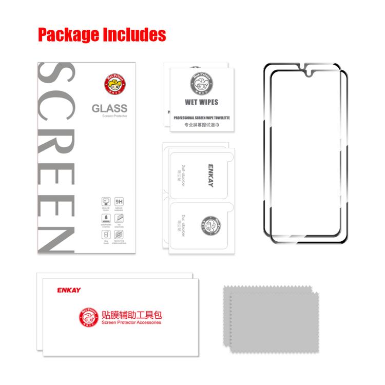 Película de vidrio templado de aluminio y silicio ENKAY Hat-Prince con pegamento completo para Redmi 15C 4G (173,1 mm)