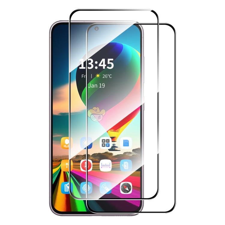 2 películas de vidrio templado ENKAY Hat-Prince con pegamento completo de aluminio y silicio para Samsung Galaxy M56