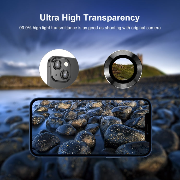 Película de Vidrio Templado Lente Trasera Enkay para iPhone 15/15 Plus de Aleación de Aluminio (Negro) - MOVILSTORE
