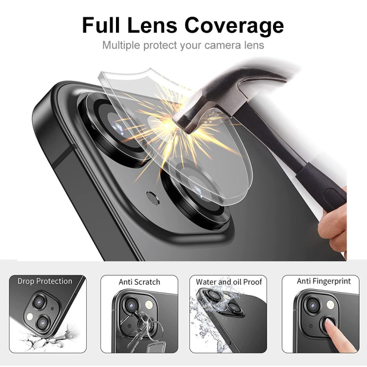 Película de Vidrio Templado Lente Trasera Enkay para iPhone 15/15 Plus de Aleación de Aluminio (Negro) - MOVILSTORE