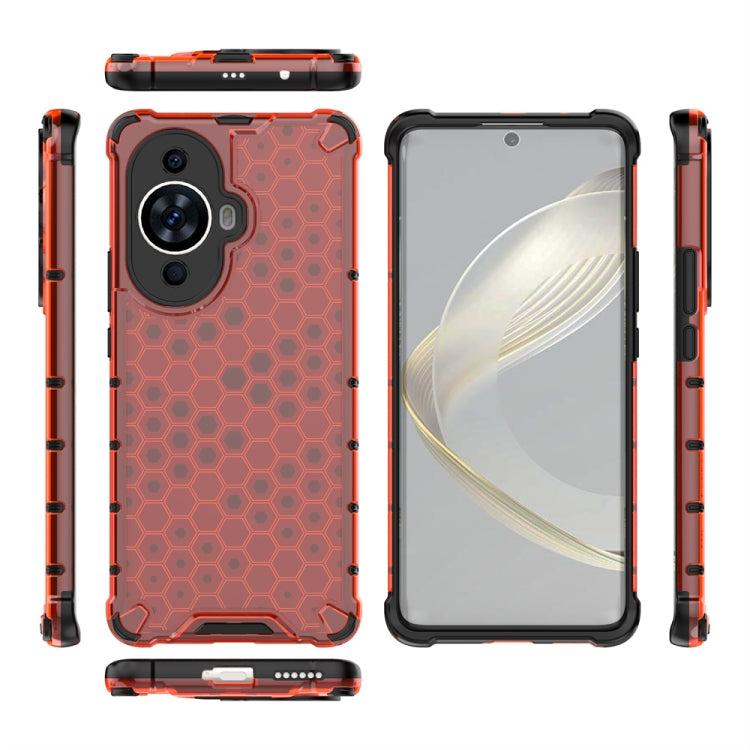 Estuche para Huawei Nova 11 Pro 4G a Prueba de Golpes Honeycomb (Rojo)