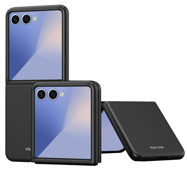 Funda de PC galvanizada con tacto suave y a prueba de golpes para Samsung Galaxy Z Flip7 5G (negra)