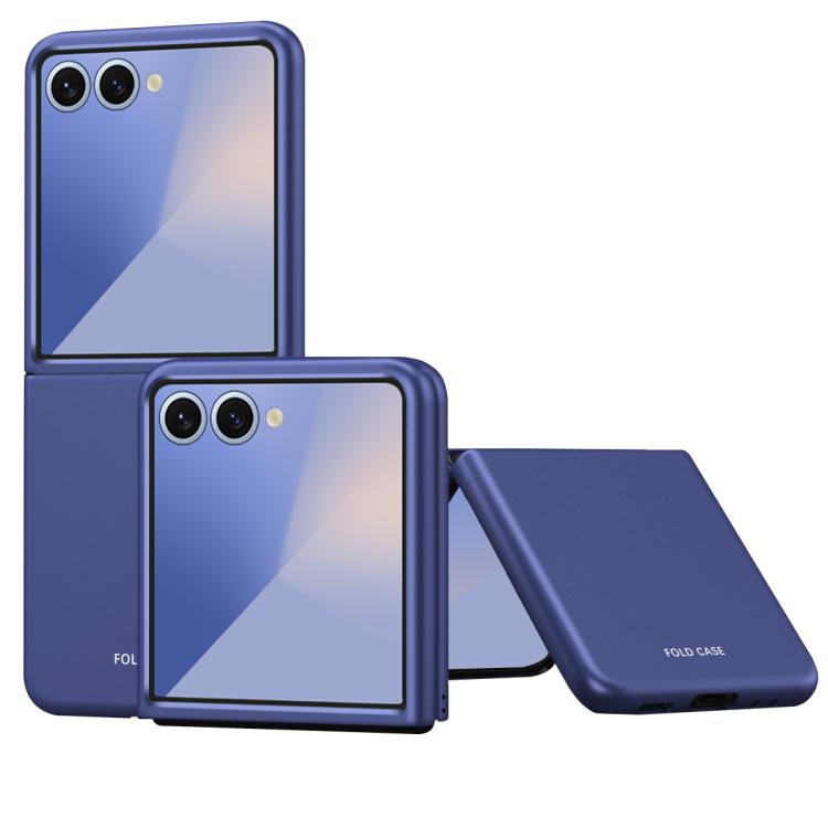 Funda de PC galvanizada con tacto suave y a prueba de golpes para Samsung Galaxy Z Flip7 5G (azul)