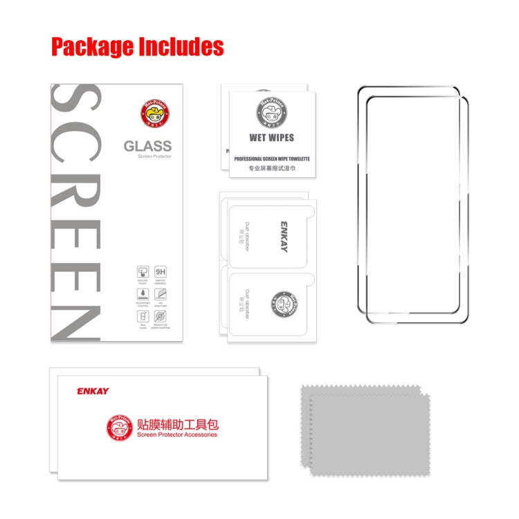 Película de Vidrio Templado + Enkay + Full Glue + Para OnePlus Nord 4 + 2 Piezas