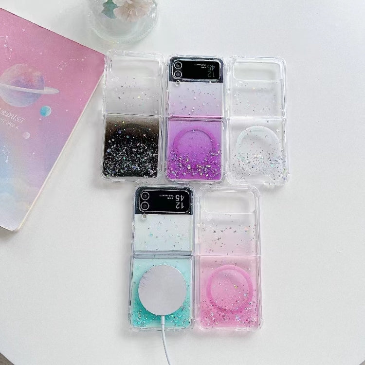 Funda de TPU con purpurina Magsafe para Samsung Galaxy Z Flip7 (morada)