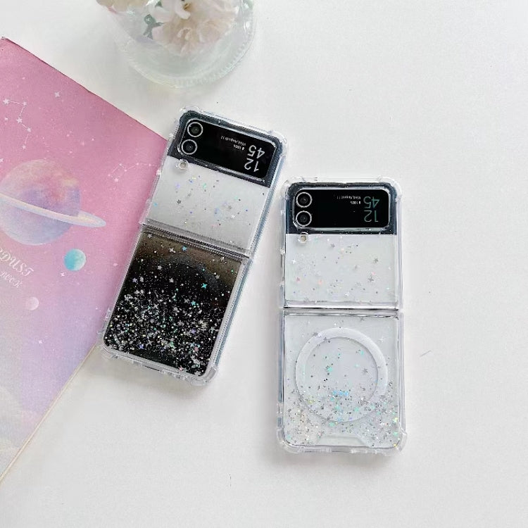 Funda de TPU con purpurina Magsafe para Samsung Galaxy Z Flip7 (rosa)