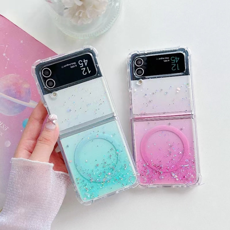 Funda de TPU con purpurina Magsafe para Samsung Galaxy Z Flip7 (rosa)