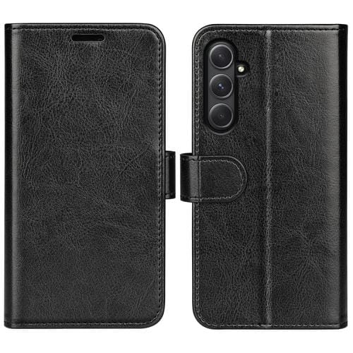Funda de Teléfono Samsung Galaxy A55 R64 Cuero con Tapa Horizontal con Textura (Negro)