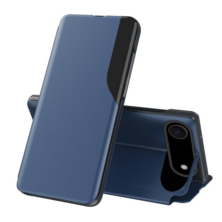 Funda de cuero con tapa y pantalla lateral para iPhone 17 Air (azul)