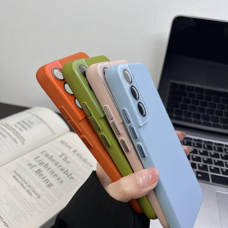 Para Samsung Galaxy S23 5G Leather Oil PC Estuche rígido para teléfono con todo incluido (púrpura)