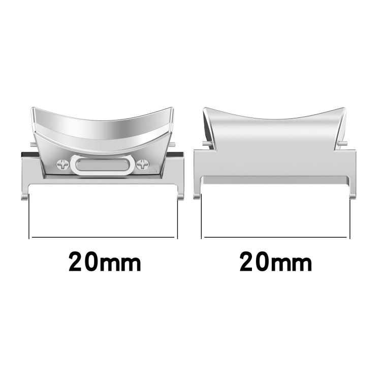 Samsung Galaxy Watch 6/6 Classic Metal Curved Band Connectors (Schwarz) 20mm (1 Paar)
