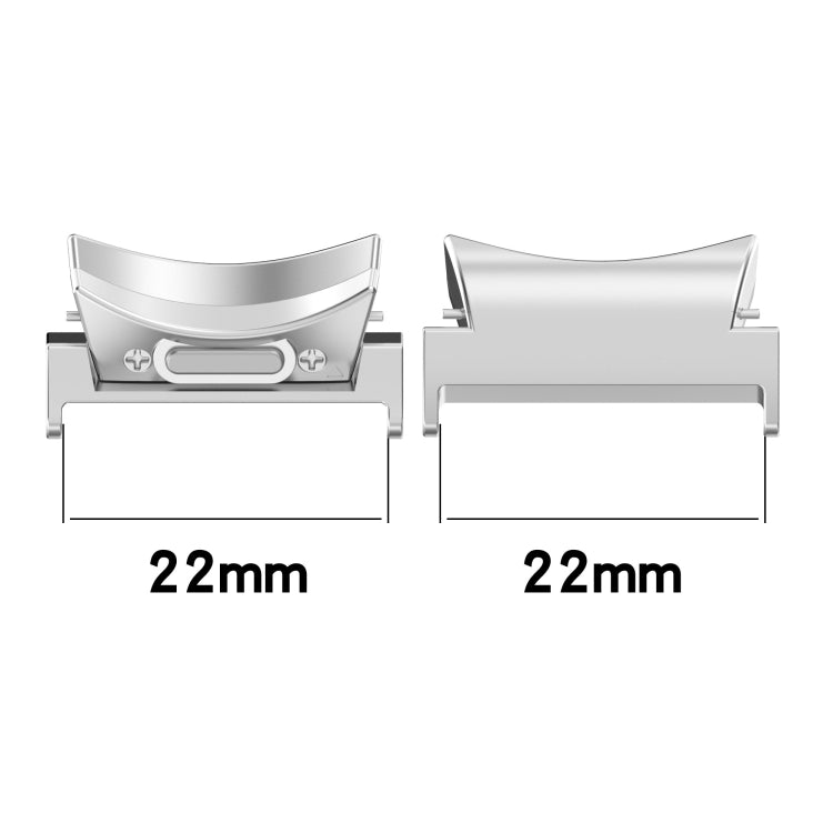 Metal Band Curved Button Style Connectors Samsung Galaxy Watch 6/6 Classic (Silver)