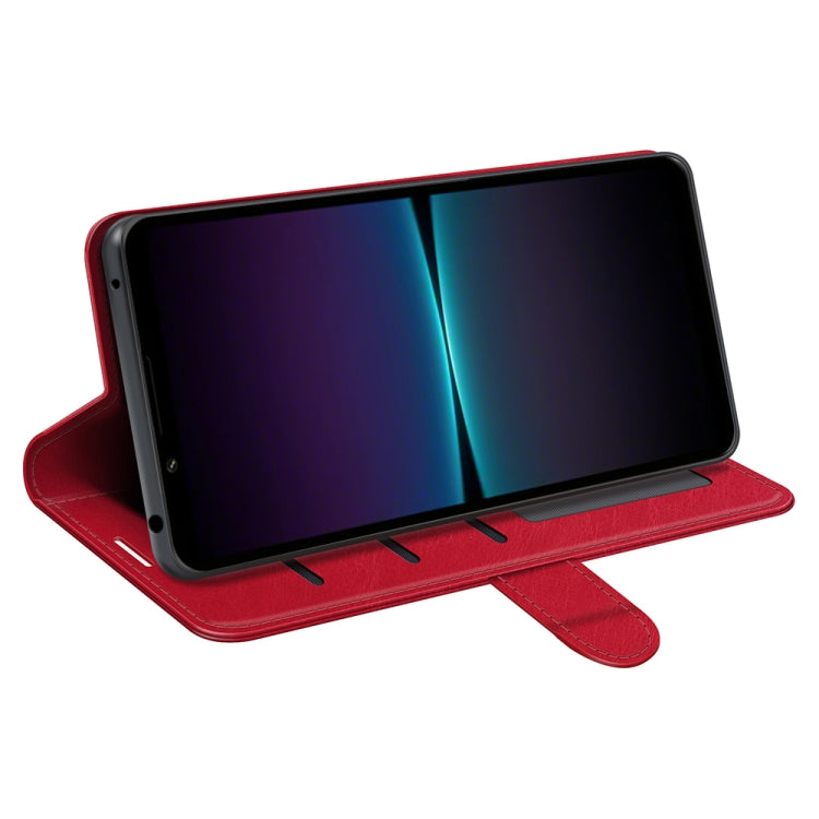 Funda de Cuero para Sony Xperia 1 Vi R64 con Tapa Horizontal y Textura (Rojo)