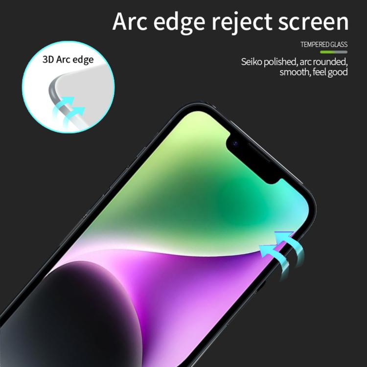 Película de Vidrio Templado Pinwuyo 9H 3D para iPhone 16E Pantalla Completa Curvada (Negro)