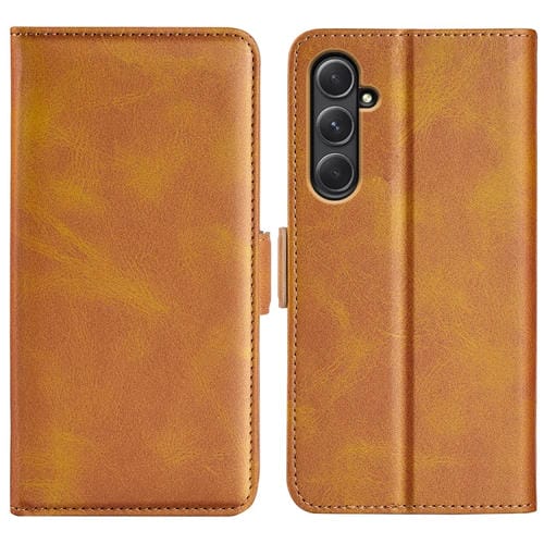 Funda para Teléfono Samsung Galaxy A55 Cuero Tapa Horizontal Hebilla Magnética Doble Lado (Amarillo)