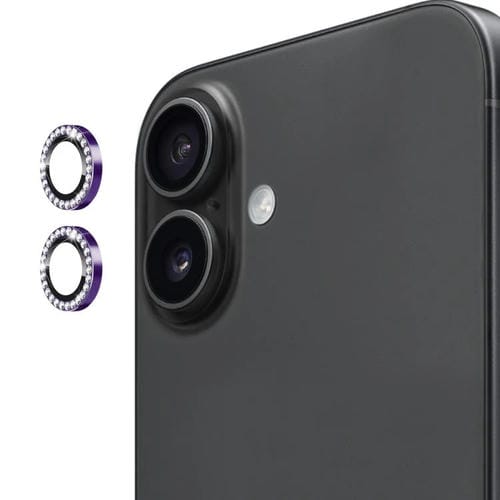 ENKAY AR - Lente de cámara con anillo de diamante individual antirreflejo, película completa (morado oscuro)