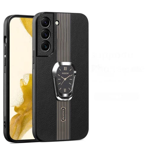 Estuche Magnético para Teléfono Samsung Galaxy S22+ 5G Parte Trasera Cuero Litchi con Soporte (Negro)