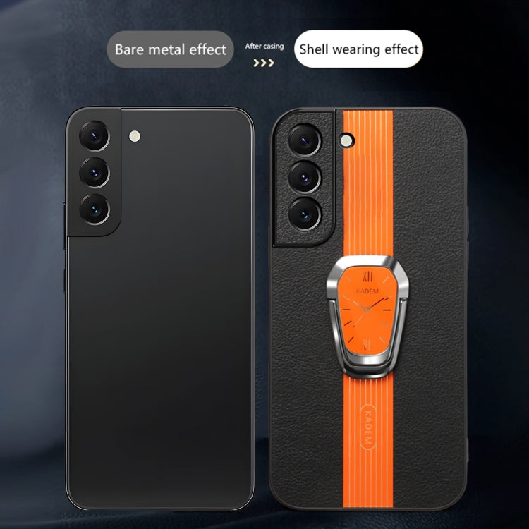 Estuche Magnético para Teléfono Samsung Galaxy S22+ 5G Parte Trasera Cuero Litchi con Soporte (Negro)