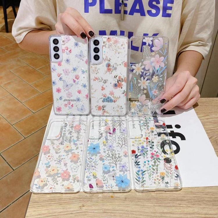 Caja de Teléfono Samsung Galaxy A35 TPU Epoxi Floral Pequeña y Fresca (D02 Flor Pintada a Mano)