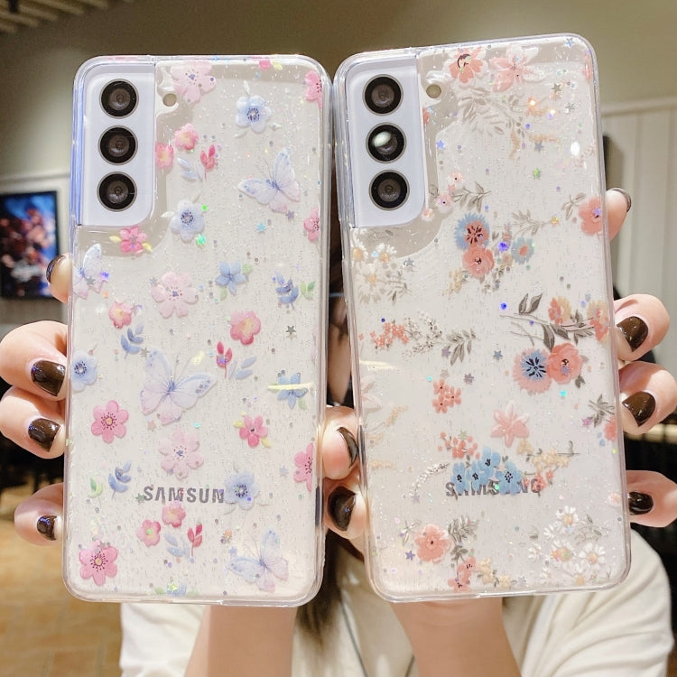 Caja de Teléfono Samsung Galaxy A35 TPU Epoxi Floral Pequeña y Fresca (D02 Flor Pintada a Mano)