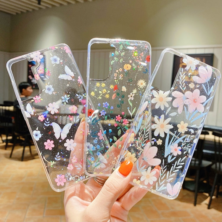 Caja de Teléfono Samsung Galaxy A35 TPU Epoxi Floral Pequeña y Fresca (D02 Flor Pintada a Mano)