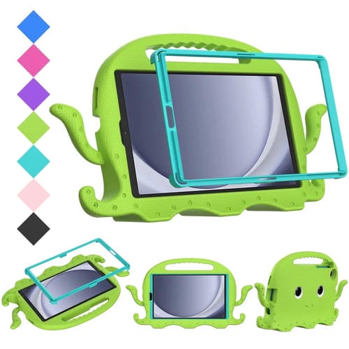 Funda para Tablet Samsung Galaxy Tab A9 8.7 X110 X115 Octopus Style Eva Hybrid PC a Prueba de Golpes con Correa (Verde Hierba)