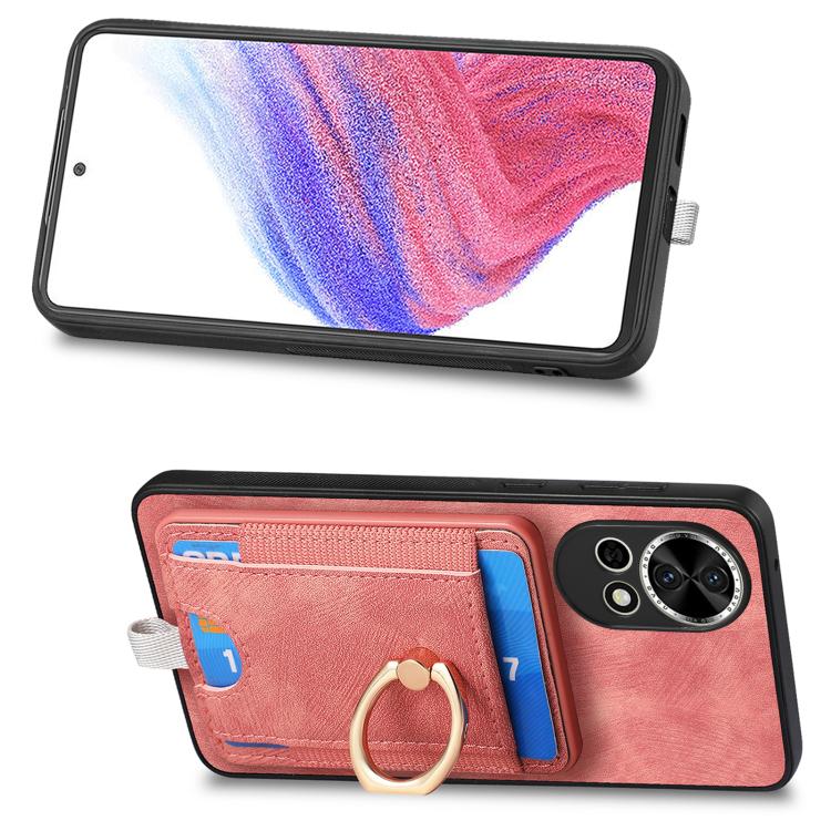 Funda de Cuero con Tarjetero Magnético Divisible para Huawei Nova 13 (Rosa)
