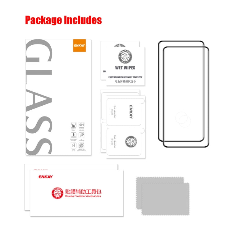 Película de Vidrio Templado 3D para OnePlus 13 2 Piezas Enkay Hat-Prince con Pegamento Lateral