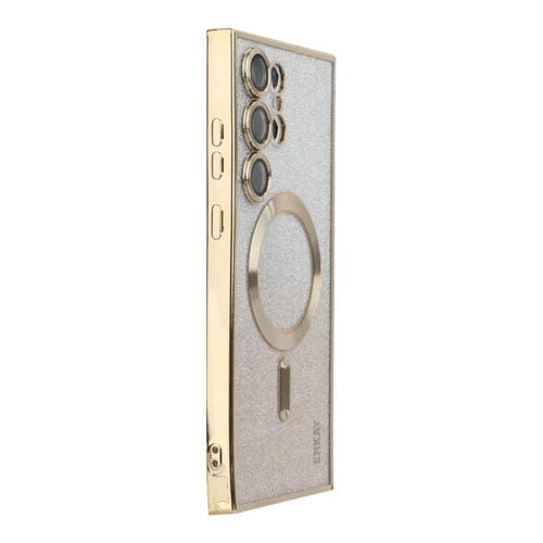 Estuche para Teléfono Samsung Galaxy S24 Ultra 5G Enkay Hat-Prince TPU con Brillo Magnético y Película para Lentes (Dorado)