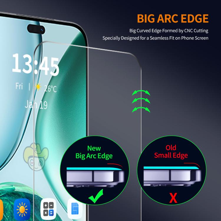 Película de Vidrio Templado Enkay 9H Big Arc Edge para Honor X8C 4G