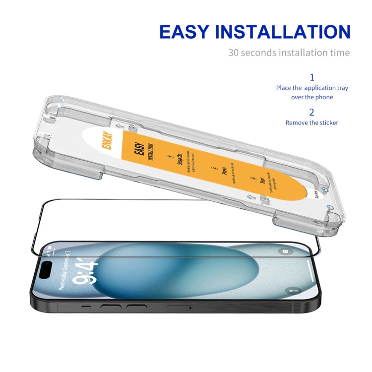 Película de Vidrio Completa Enkay para iPhone 15 con Silicio y Alúmina - MOVILSTORE